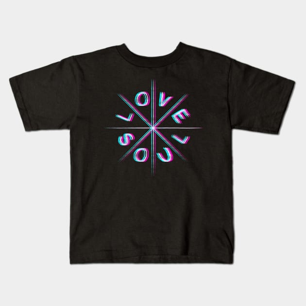 Love and soul in harmony Anaglyph Kids T-Shirt by BestsellerTeeShirts